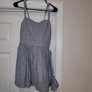 GILLY HICKS Mini Dress. Size S. Navy Blue Striped.